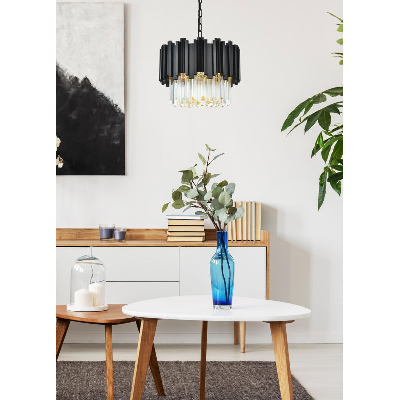 Lustre Lenora 16 pouces, Noir, noir, noir, noir