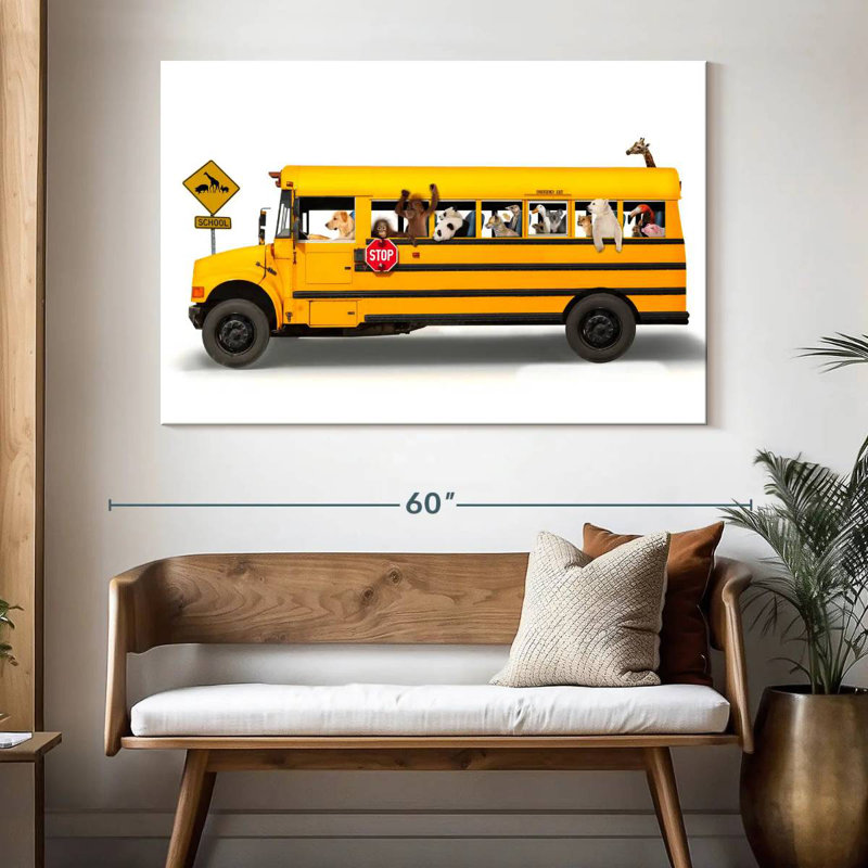 School Bus, 34" H x 51" W
