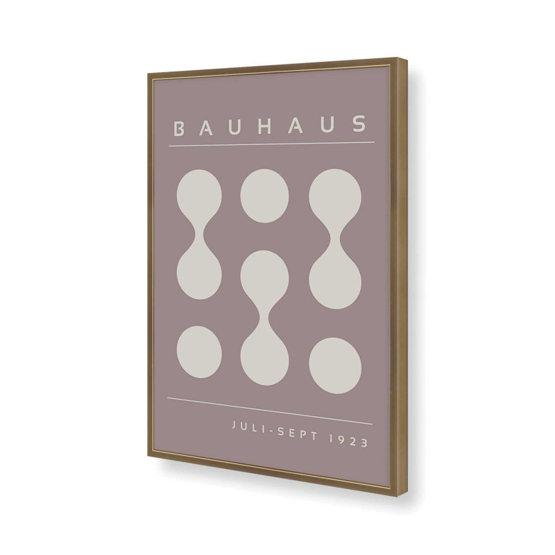 Warm Bauhaus Flow II, reproduction encadrée, H 15,25 po x l 12,25 po, Or brossé