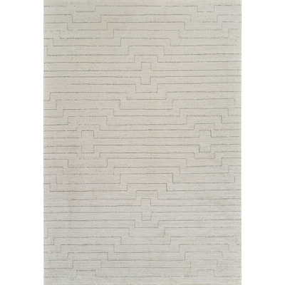 Rug Branch Aila 5' x 8' (5'3" x 7'7") Beige/Cream Linear Geometric Indoor Area Rug, Modern, Medium Pile, Stain-Resistant Carpet - Living Room, Bedroom, Dining Room, and Kitchen