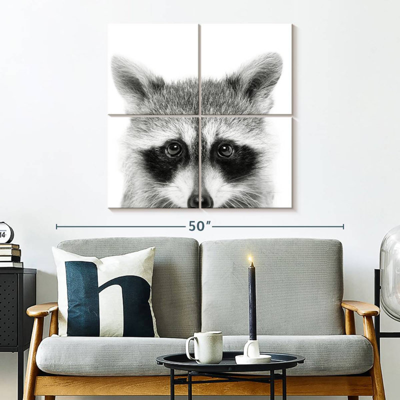 Brampt Peeking Raccoon, 32" H x 32" W