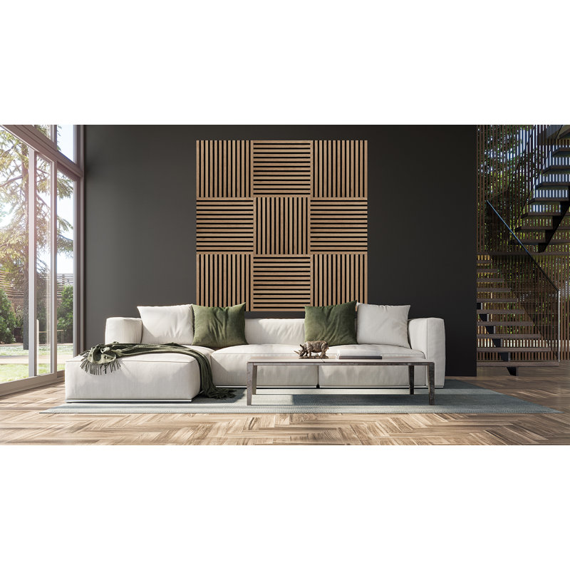 Panneau mural quantique en chêne clair 0,86 po x 20,47 po x 20,47 po Quanti (paquet de 2), Chêne clair