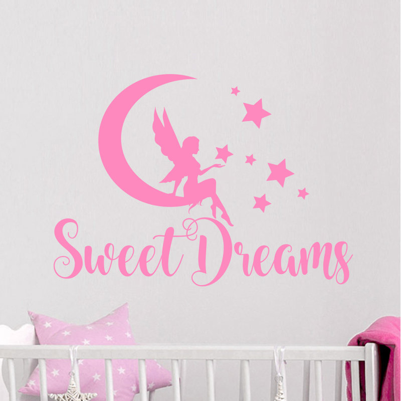 Décalcomanie murale lune rêves, Rose tendre