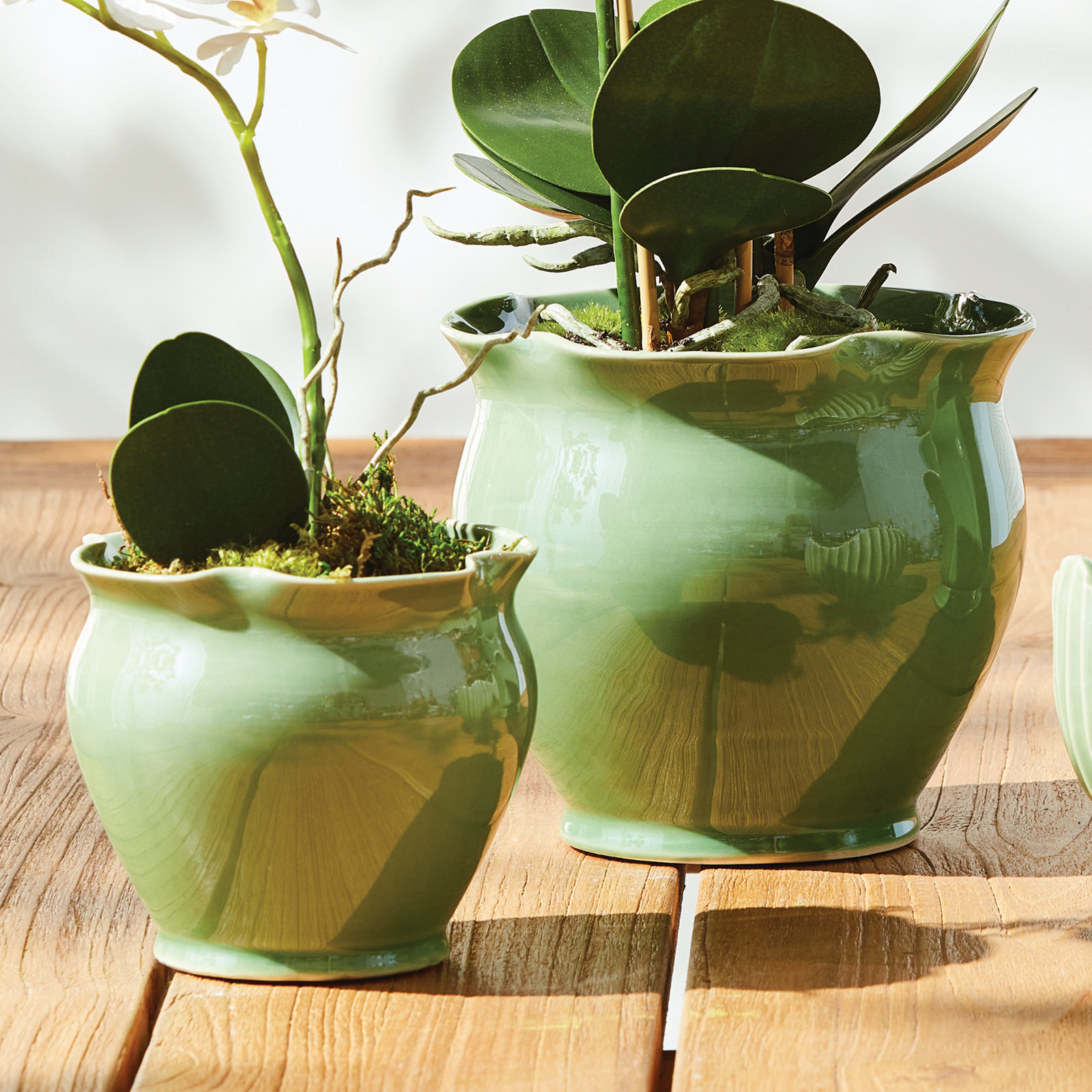 Ceramic Pot Planter, Green