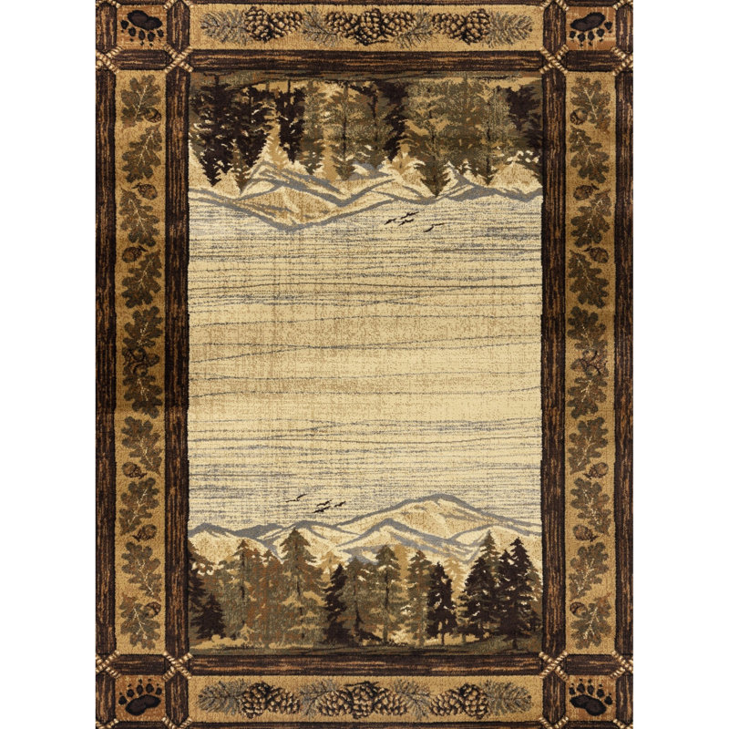 Tapis noir à motif de bois naturel, Tapis de couloir 2 pi 7 po x 7 pi 3 po
