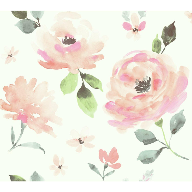 Susan Peel & Stick Floral Roll, Coral