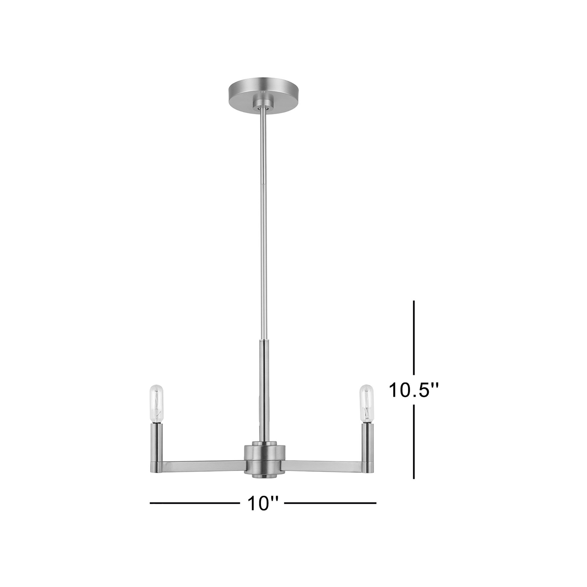 Fullton Chandelier, 10.5"H x 10"W x 10"D, Midnight Black