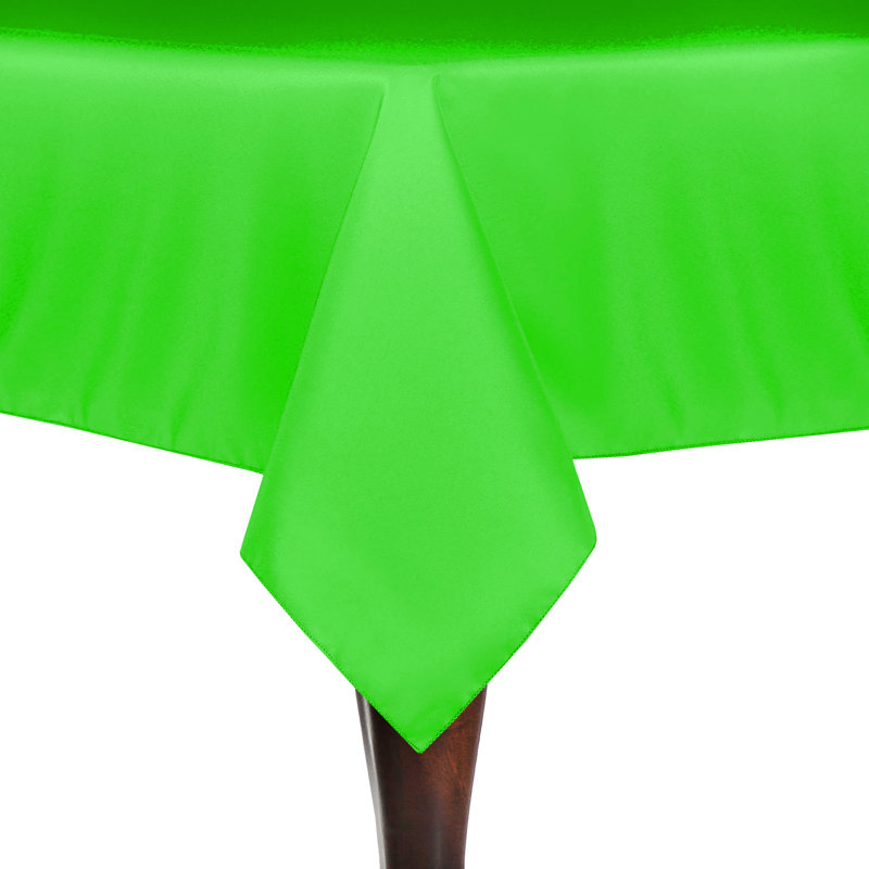 Square Polyester Linen Tablecloth, Neon Green