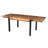 Bronius Extendable Solid Wood Top Metal Base Dining Table