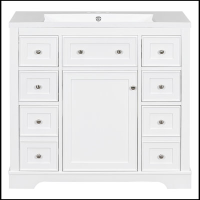 Dunlow 36'' Free Standing Single Bathroom Vanity with Ceramic Top -  Wildon HomeÂ®, 1427E994E6CE4EB5A14EB3835D93B5BB