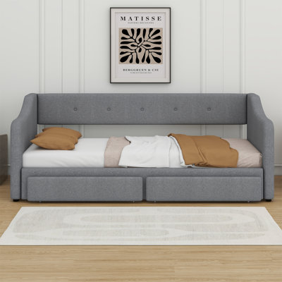 Upholstered Daybed With Two Drawers by Lark Manor