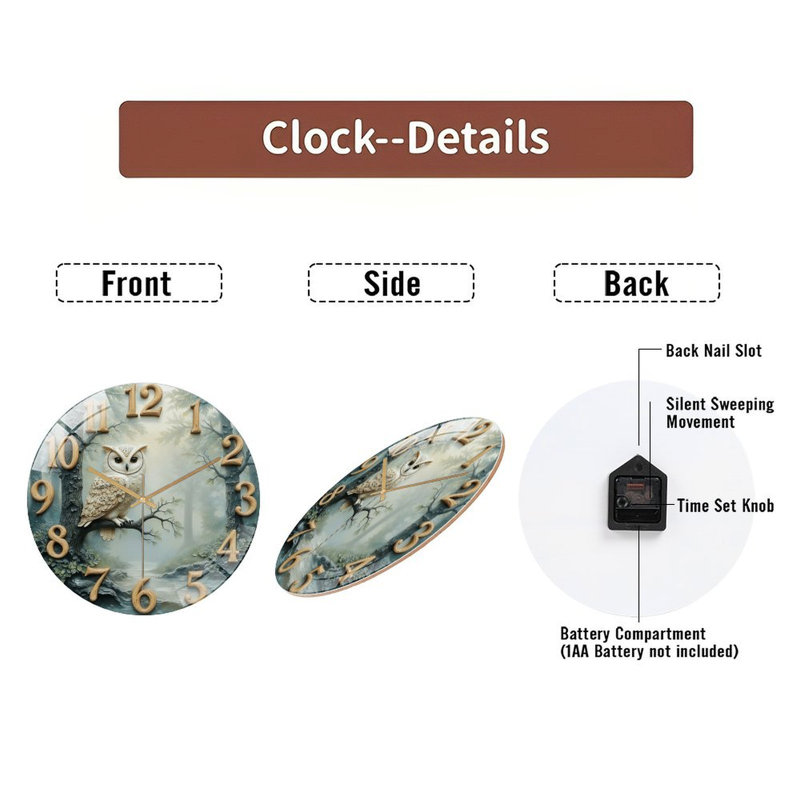 Horloge murale Owl
