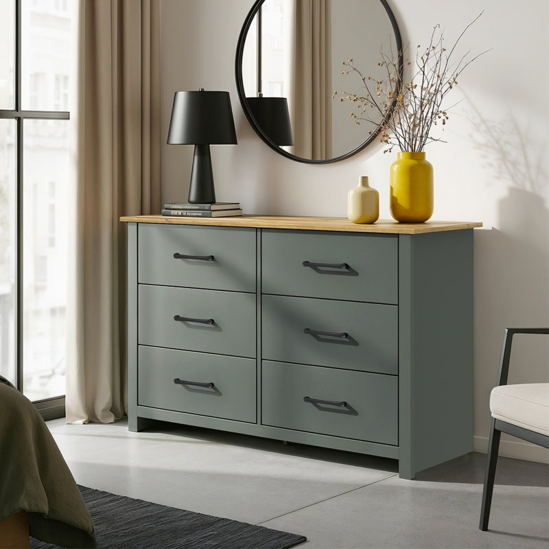 Commode double 6 tiroirs Walter, Vert chou frisé / Reiveira Eichi
