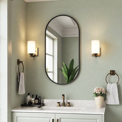 Accent Oval Wall Mirror with Tempered Glass