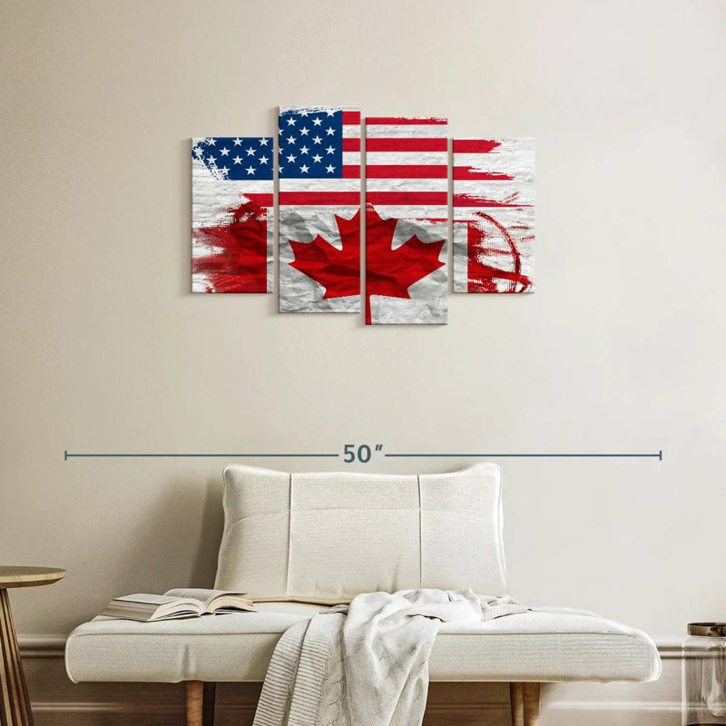 Borges USA And Canada Flag, 22" H x 36" W