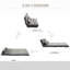 Chaise réglable, lit pliant gris foncé, 2 coussins, peu encombrant, canapé convertible avec structure stable