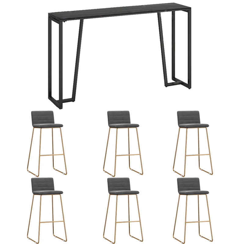 Tabourets et tables de luxe et luxueux, Noir / Noir, Gris, H 41,3 po x L 86,6 po x l 15,7 po