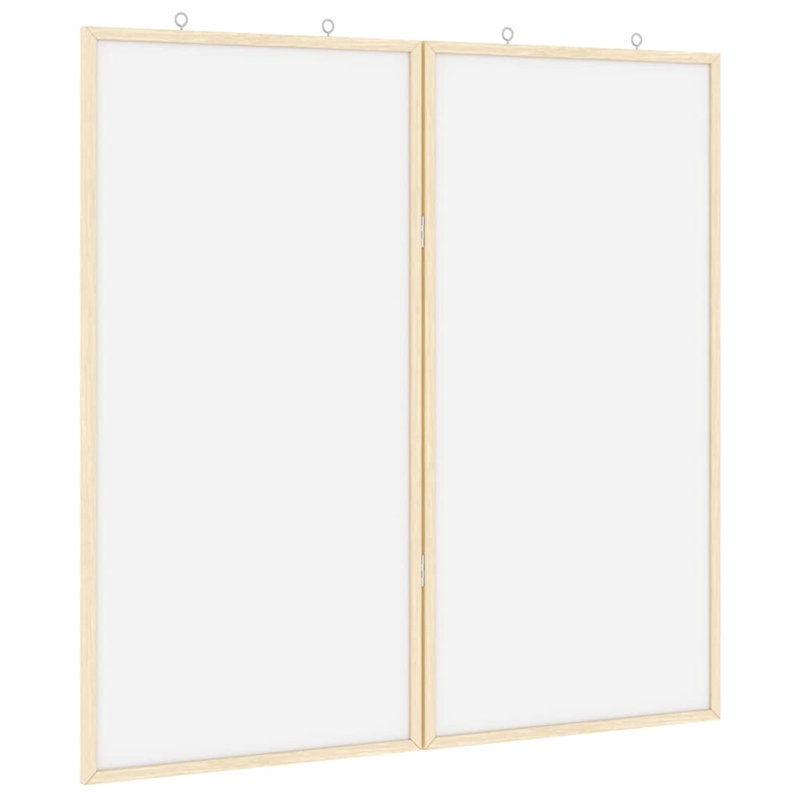 vidaXL Bulletin Board Folding Manual Solid pine wood Office Supplies Pin Memo, White, 80cm H x 80cm L