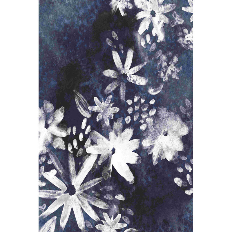 Indigo, geste floral I, H 18 po x l 12 po