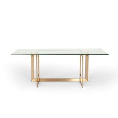 Wensley Rectangular Clear Glass Dining Table