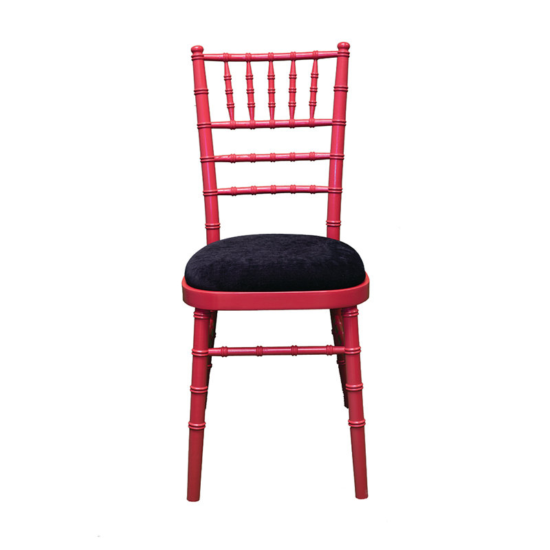 Arrington 43cm H Polyester Blend Upholstered Ladder Back Side Chair, Black, Red