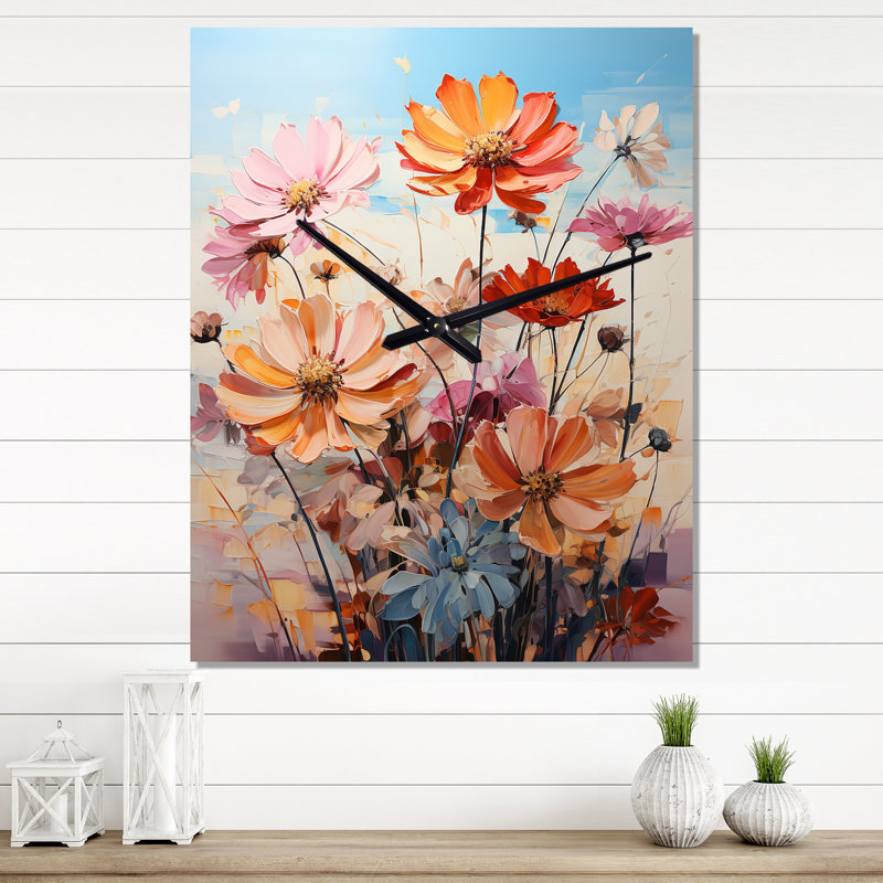 Horloge murale Zinnias, Médium