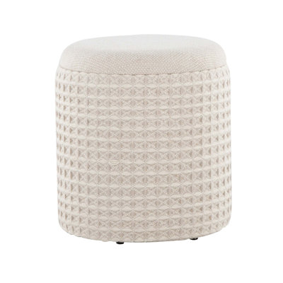 18-Inch Storage Ottoman with Removable Lid, 3D Woven Texture, and Versatile Indoor Use for Seating, Footrest, or Coffee Table.