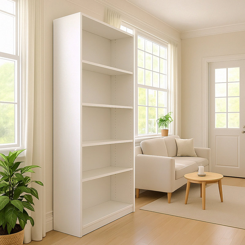 5-Tier Bookshelves Storage Cabinet White, (5 Shelves) 70.92" H x 29.84" W x 11.43" D, White