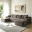 Canapé modulaire 133 po avec méridienne en U, poches latérales et porte-gobelet 133 po, conception modulaire moderne, assise profonde, canapé rembourré, aucun assemblage requis