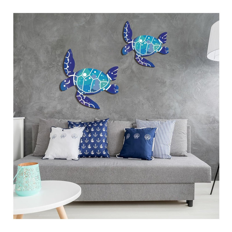 Light Blue Sea Turtle Wall Decor Set