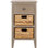 Everly White Wash Side Table With Drawer & 2 Removable Baskets