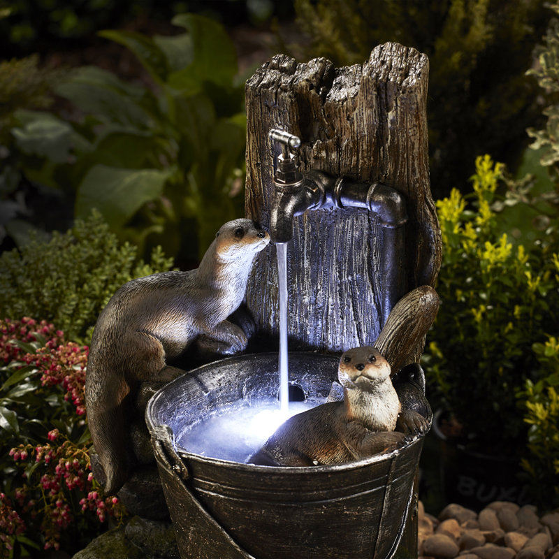 Nikita Weather Resistant Sculptural Fountain with Light