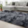 Dark gray shag area rug plush carpet