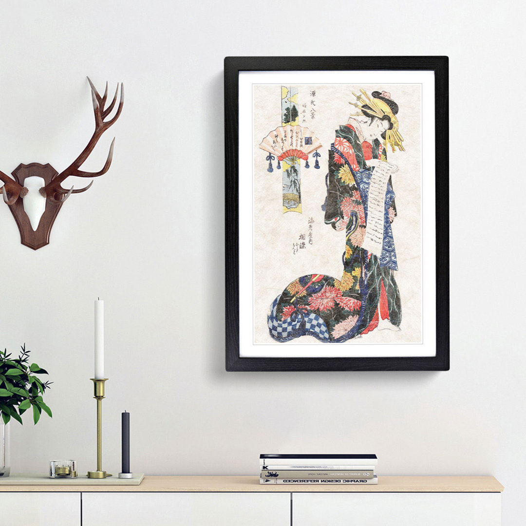 Courtesan Aizome of the Ebiya by Kikukawa Eizan - Picture Frame Painting Print