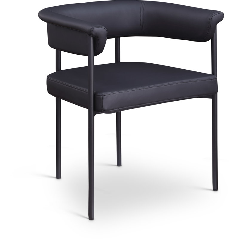 Chaise de salle à manger Malin, Cuir végétalien noir