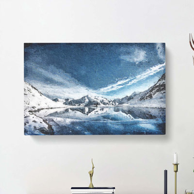 Winter Mountain Reflection - Wrapped Canvas