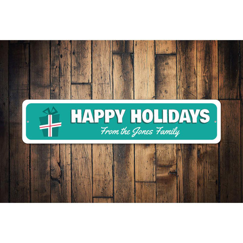Plaque en aluminium Happy Holiday, H 4 po x l 18 po x P 0,04 po