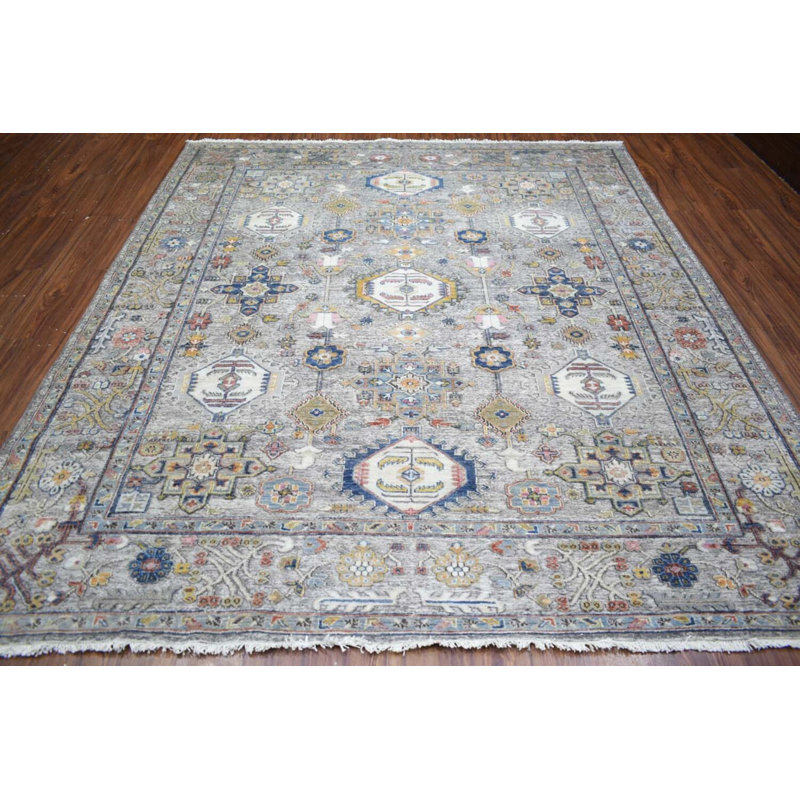 Oushak Collection, Transitional One-of-a-Kind Rectangle 8 X 9'5" Hand Knotted Area Rug