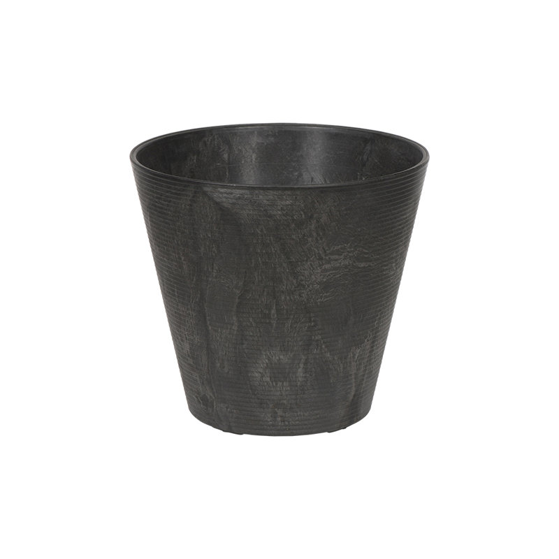 Pot à fleurs en résine Carreras, Noir, H 11,5 po x l 12,5 po x P 12,5 po