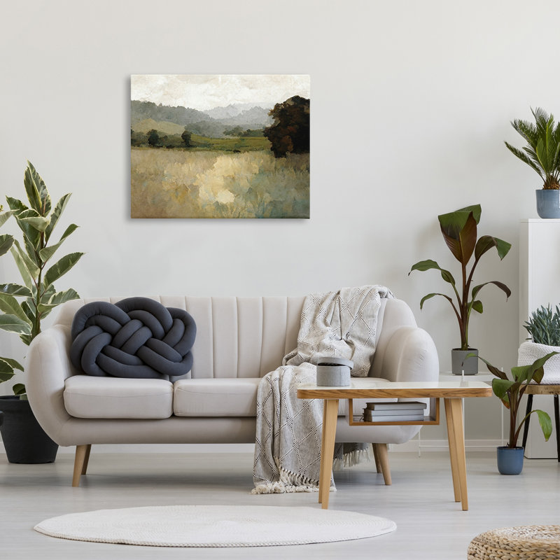 «Green Impressionist Scenery», art mural sur toile par Gina Kelly, H 30 po x l 40 po