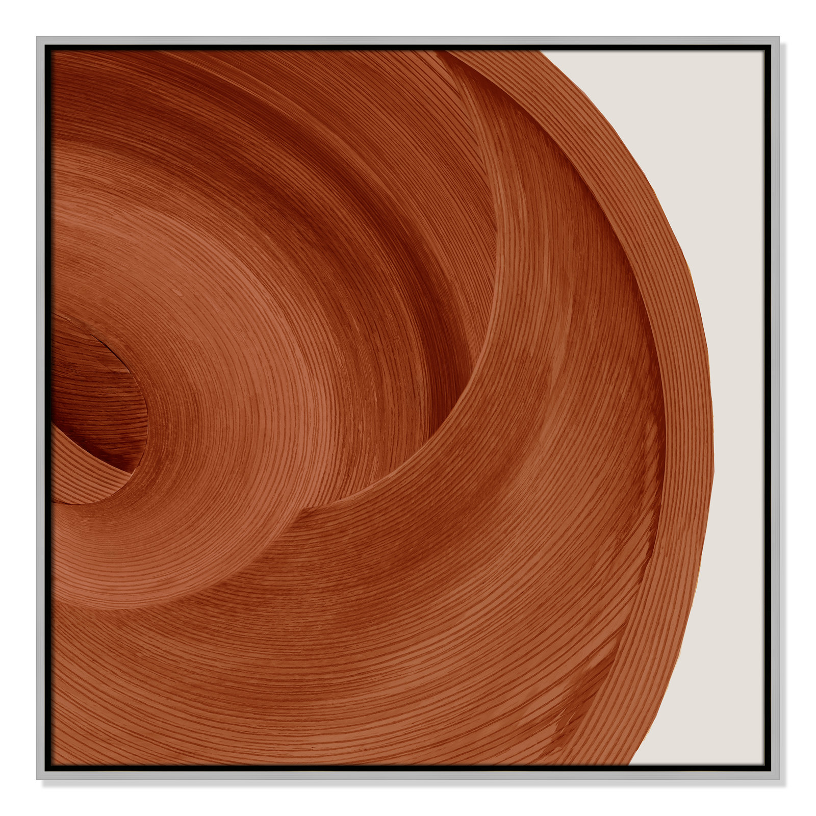 Affogato - Floater Frame Painting Print on Canvas, 31.5" H x 31.5" W x 2" D, Silver 