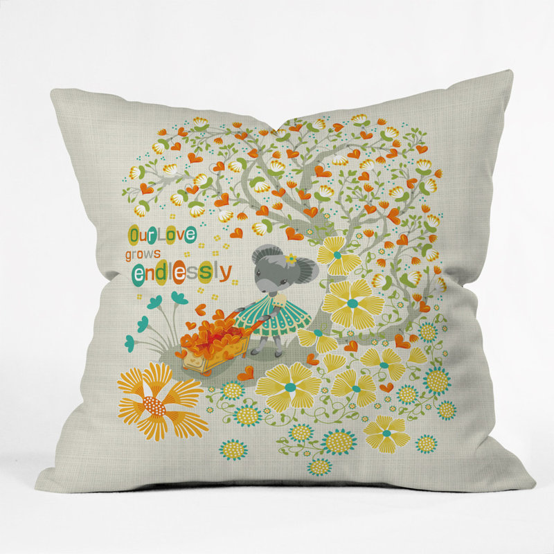 Coussin décoratif en polyester Our Love Grows Endlessly, 20 po x 20 po