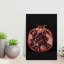Ruby Red Pomegranate Organic Vibrant Contemporary Fruit Wall Art Print 1 Piece Wrapped Canvas Wall Art-1367887956