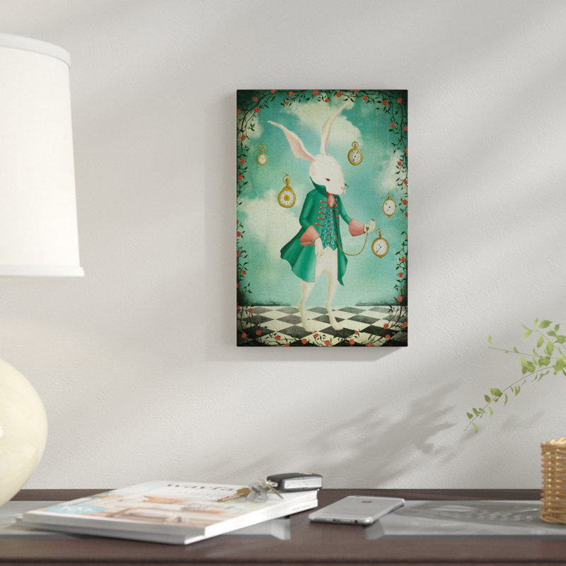 « the white lapin », impression sur toile, H 18 po x l 12 po x P 1,5 po, Pas de tapis, Toile tendue