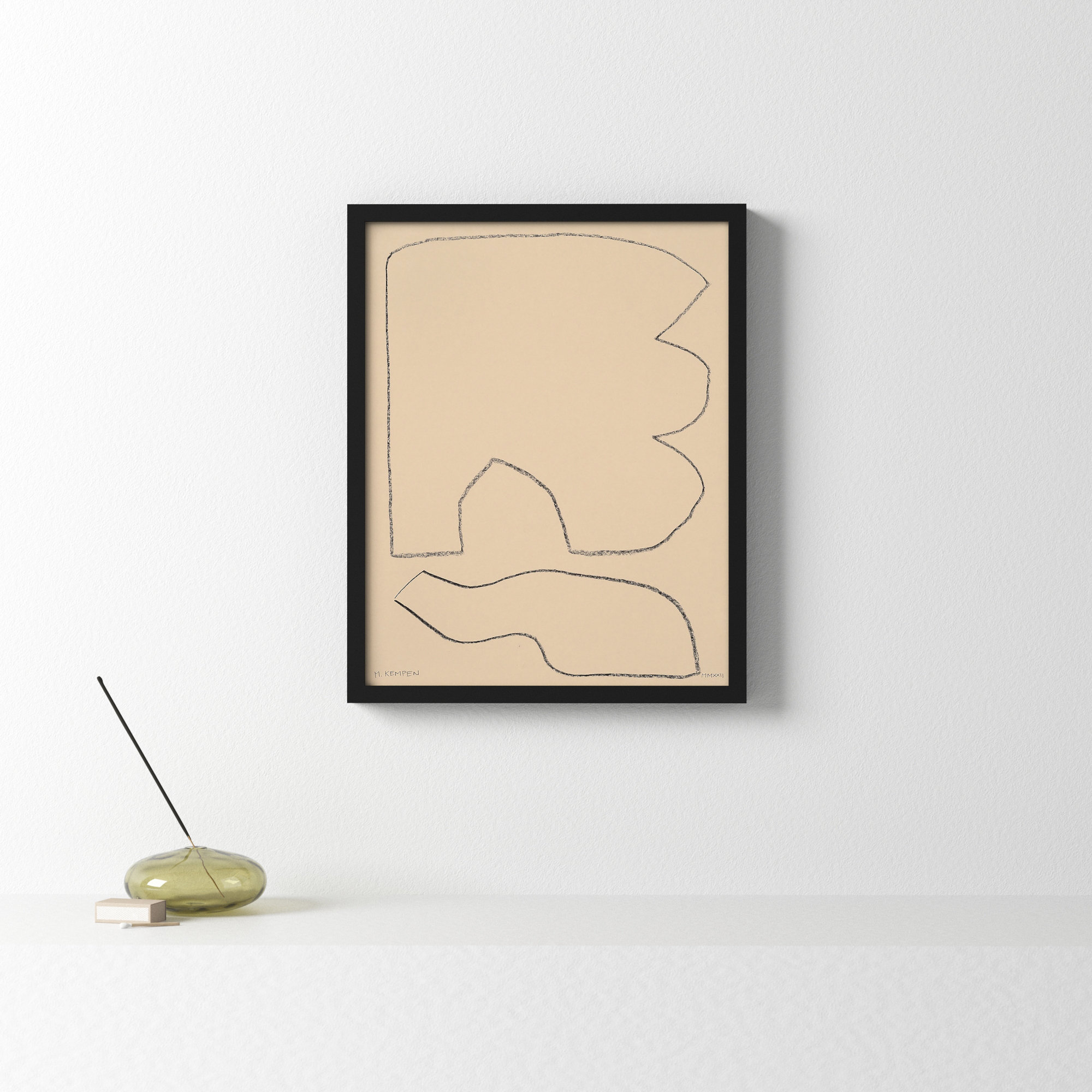 Outlines 3 by Michael Kempen, 16" W x 20" H, Black Framed