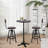 Shavera Pine Round Solid Wood Top Metal Base Dining Table-590075918