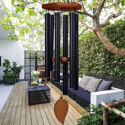 Carillon de 38 pouces pour ton extérieur profond, mémorable perte d'un grand carillon à vent avec 6 tubes et crochets, mère souvenir extérieur, décoration de jardin