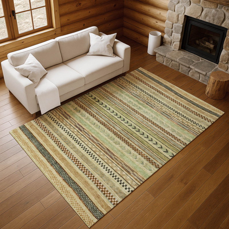 Premium Machine Washable Marasco AMF1625 Stripes Rug, Rectangle 8' x 10'