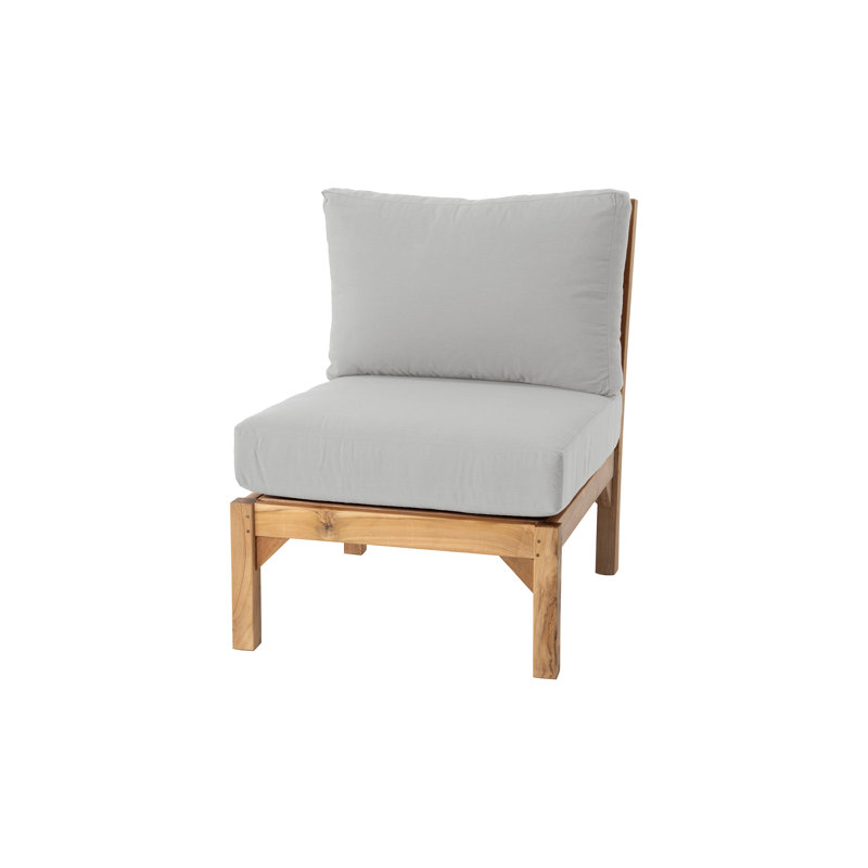 Huntington Teak Outdoor Armless Club Chair, Granite