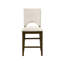 Ensemble de 2 chaises contemporaines à hauteur de comptoir rembourrées en tissu beige clair